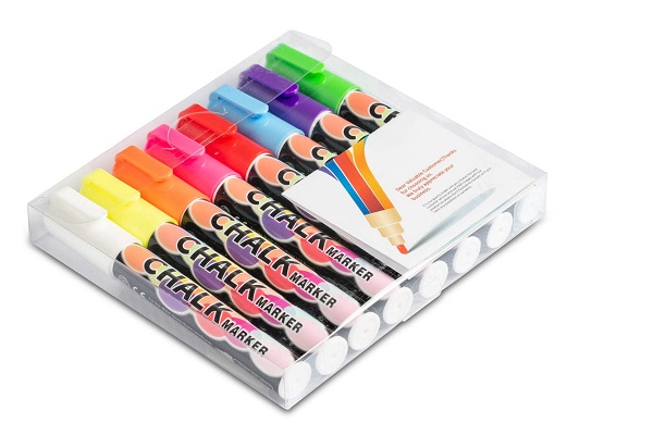 Accessoires  krijtborden - stiften watervast - set van 8 kleuren